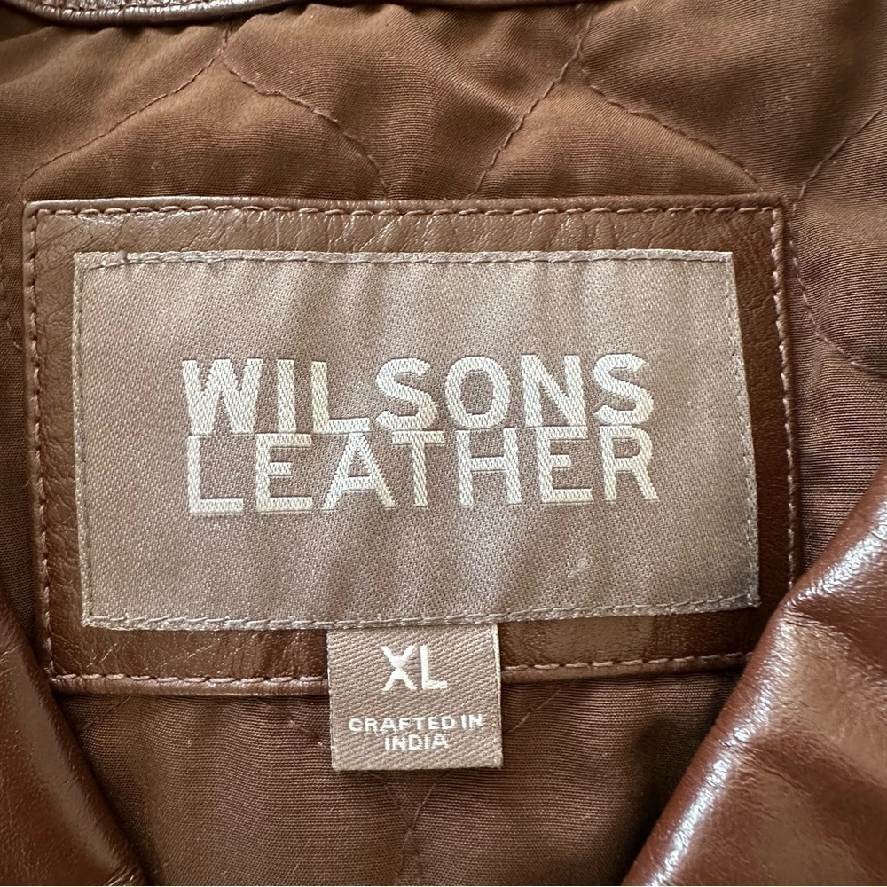 Wilson Vintage Leather Mahogany Brown Long Sleeve Jacket Size XL - Picture 9 of 15